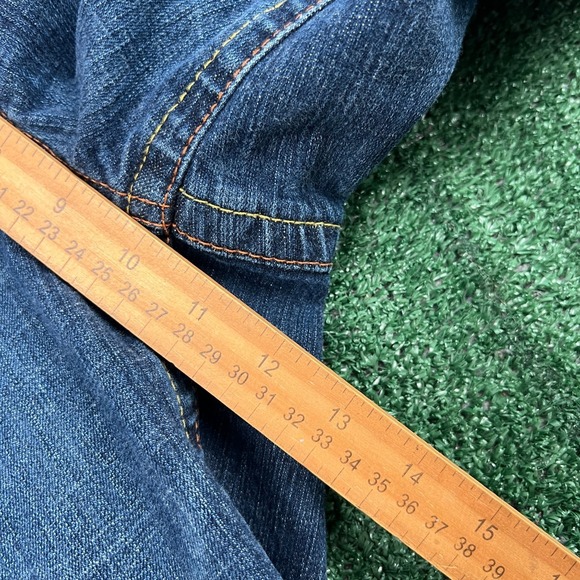 VTG Event Jeans Women's Wash Sz 14 31x31 Bootcut Stretch Embroidered Hearts Flap - Picture 8 of 11